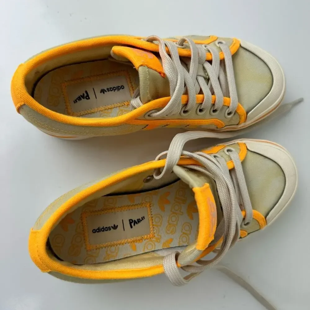 Adidas Nizza Platform Parley Women Shoe Yellow Tint Orange Sneaker Trainer SZ 5